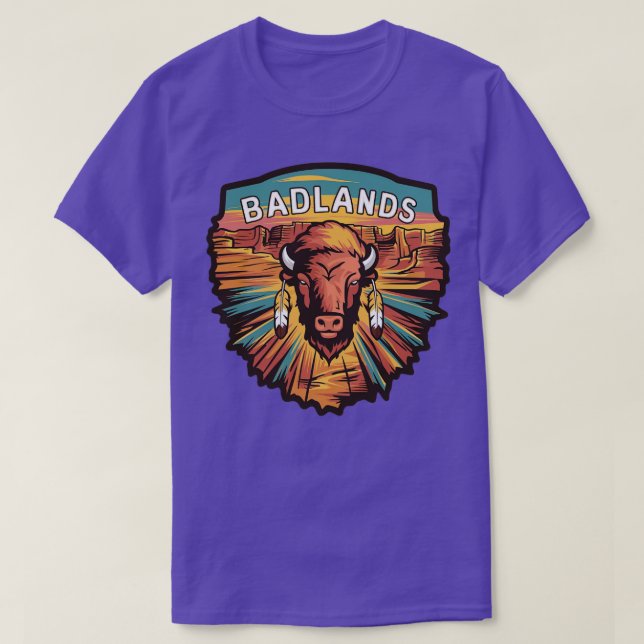 Camiseta Parque nacional Badlands Dramatic Bison (Diseño del anverso)