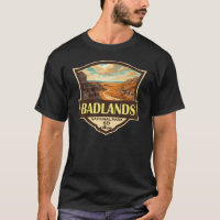 Parque nacional Badlands Ilustracion Retro