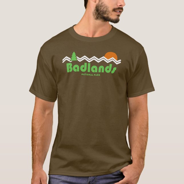 Camiseta Parque nacional Badlands Retro (Anverso)