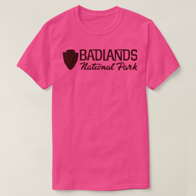 Camiseta Parque nacional Badlands Retro Arrowhead Wordmark  (Diseño del anverso)