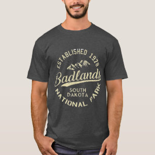 Camiseta Parque nacional Badlands Senderismo Viaje Retro