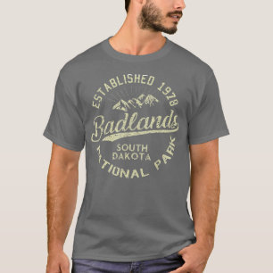 Camiseta Parque nacional Badlands Senderismo Viaje Retro