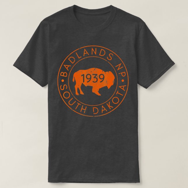 Camiseta Parque nacional Badlands South Dakota Buffalo Send (Diseño del anverso)