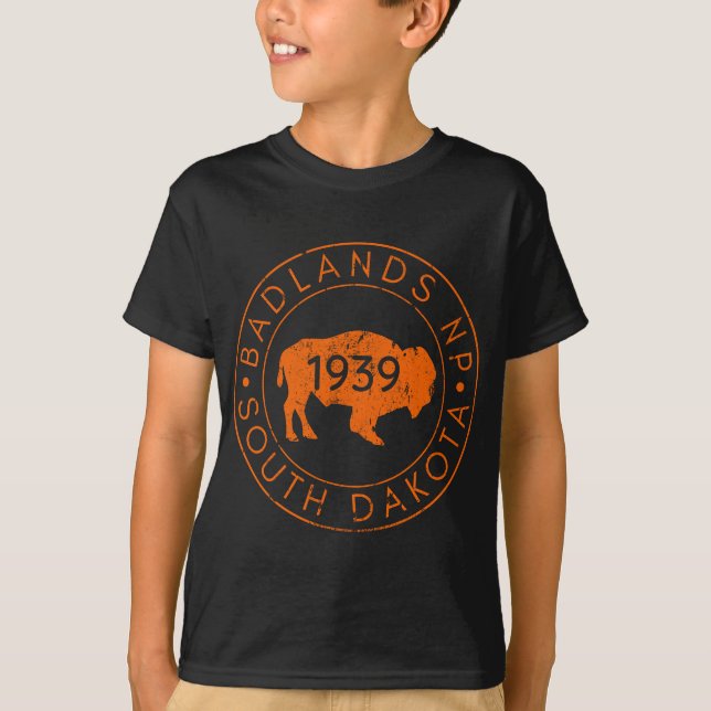 Camiseta Parque nacional Badlands South Dakota Buffalo Send (Anverso)