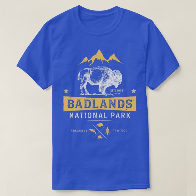 Camiseta Parque nacional Badlands T Buffalo Bison South Dak (Diseño del anverso)