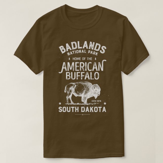 Camiseta Parque nacional Badlands T Buffalo Bison South Dak (Diseño del anverso)