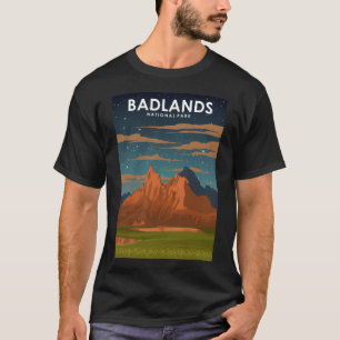 Camiseta Parque nacional Badlands Vintage Recorrido mínimo