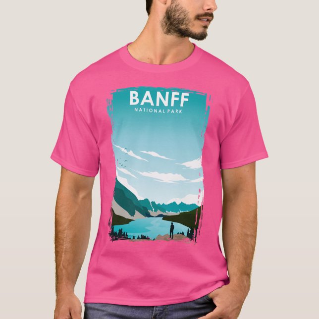 Camiseta Parque nacional Banff Vintage Natural Retro Mínimo (Anverso)