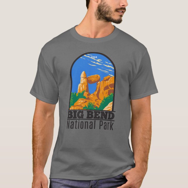 Camiseta Parque nacional Big Bend Balancing Rock Vintage (Anverso)