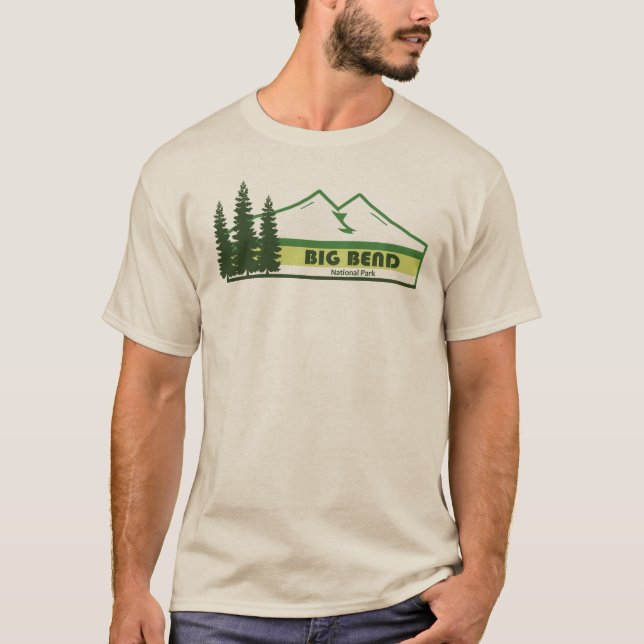 Camiseta Parque nacional Big Bend Rayas verdes (Anverso)