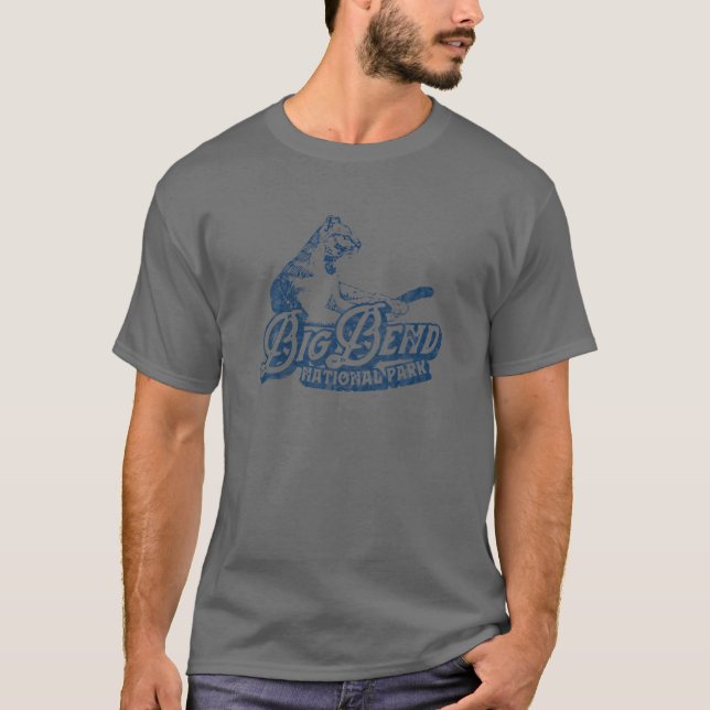 Camiseta Parque nacional Big Bend Texas Mountain Lion Retro (Anverso)