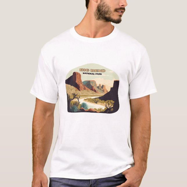 Camiseta Parque nacional Big Bend Texas Retro Travel (Anverso)