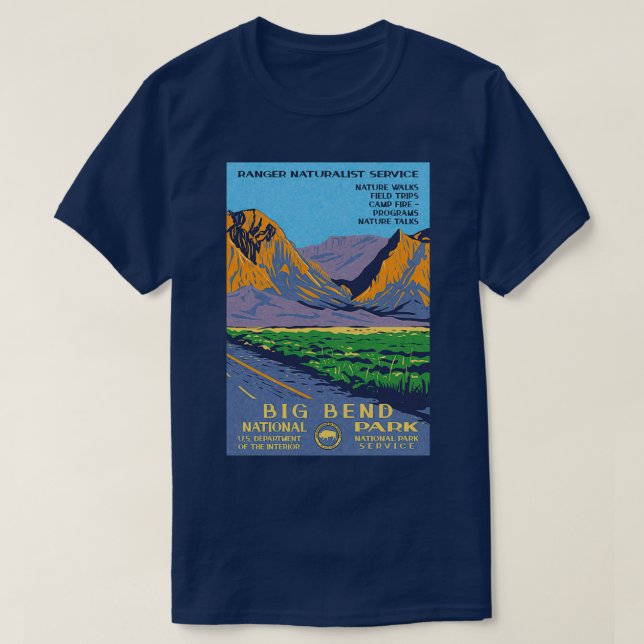 Camiseta Parque nacional Big Bend Vintage WPA Chisos (Diseño del anverso)