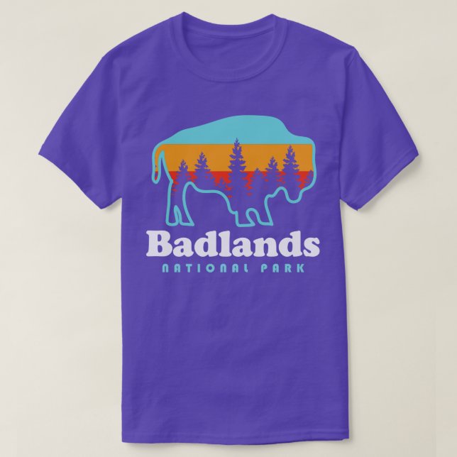 Camiseta Parque nacional Bison Retro South Dakota (Diseño del anverso)