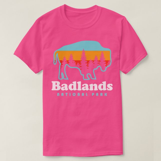 Camiseta Parque nacional Bison Retro South Dakota (Diseño del anverso)