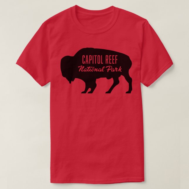Camiseta Parque nacional Capitol Reef Buffalo Negro (Diseño del anverso)