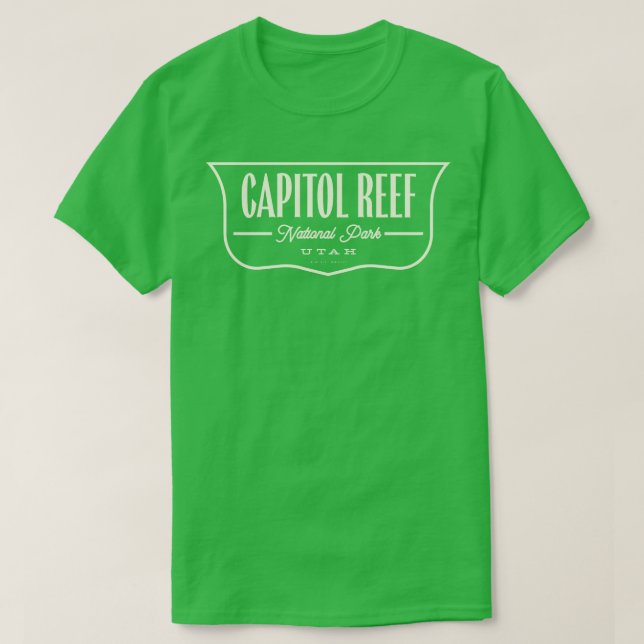 Camiseta Parque nacional Capitol Reef Escudo Tan (Diseño del anverso)