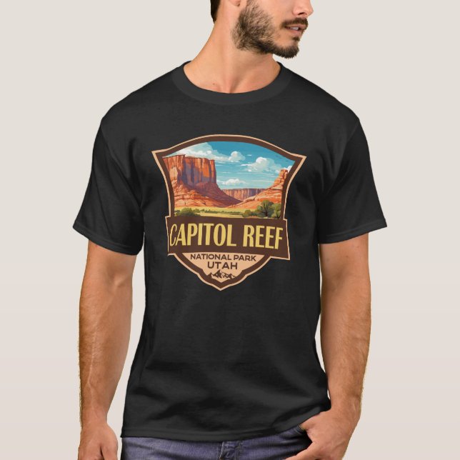 Camiseta Parque nacional Capitol Reef Ilustracion Arte Retr (Anverso)