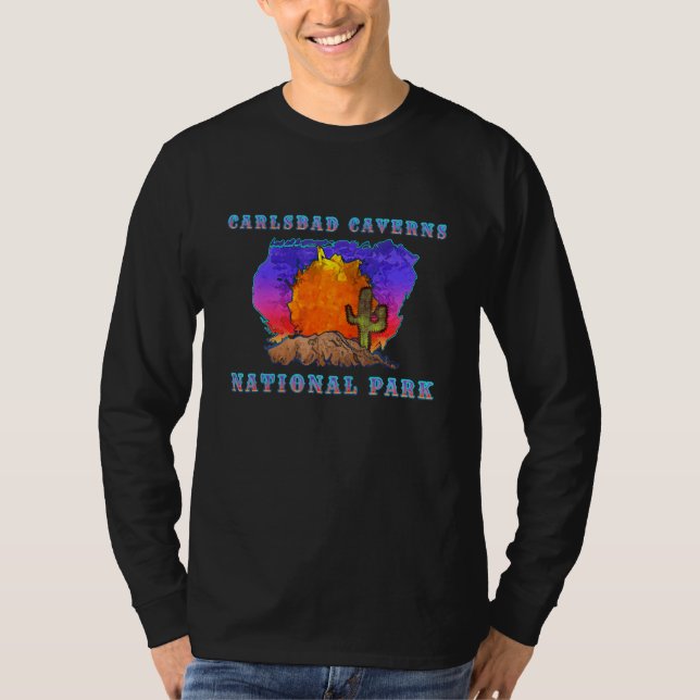 Camiseta Parque nacional Carlsbad Caverns Escena de sol del (Anverso)