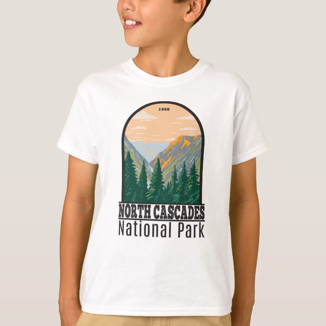 Camiseta Parque nacional Cascades del Norte Washington Vint (Anverso)