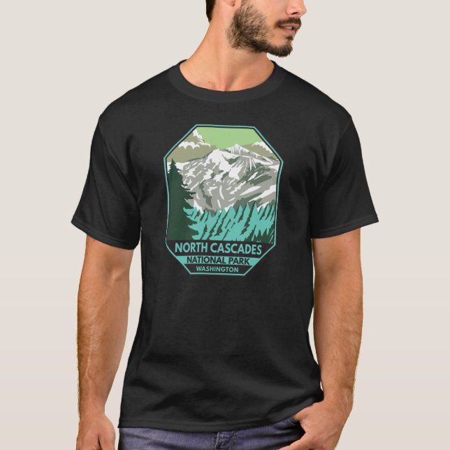 Camiseta Parque nacional Cascades Norte Goode Mountain Retr (Anverso)