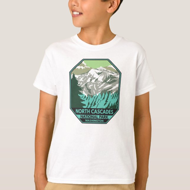 Camiseta Parque nacional Cascades Norte Goode Mountain Retr (Anverso)