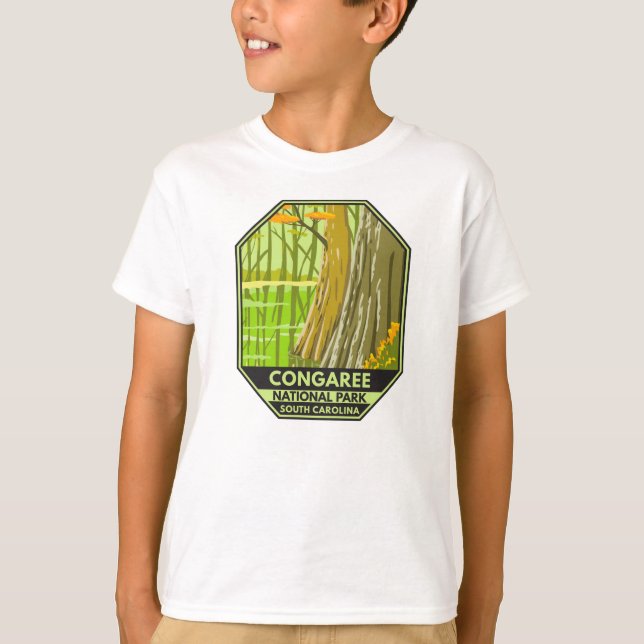 Camiseta Parque nacional Congaree South Carolina Retro (Anverso)