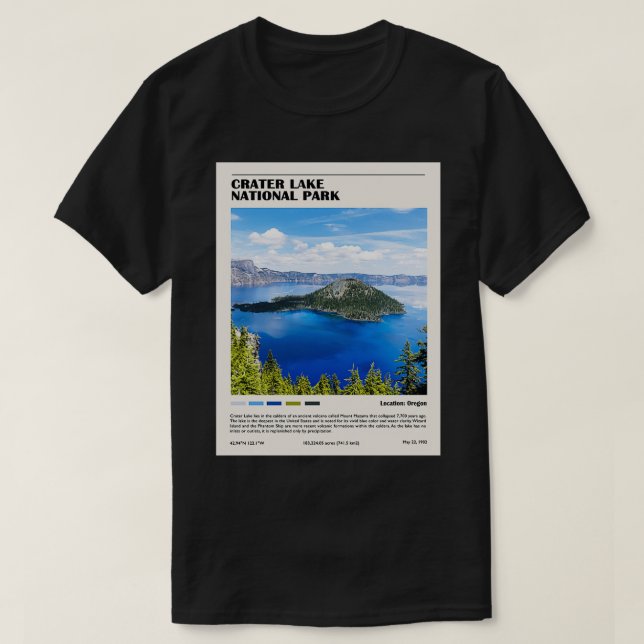 Camiseta Parque nacional Crater Lake 1 (Diseño del anverso)