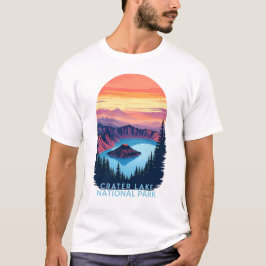 Camiseta Parque nacional Crater Lake - Paisaje Retro Sunset