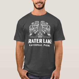 Camiseta Parque nacional Crater Lake Retro Bird Wordmark Wh
