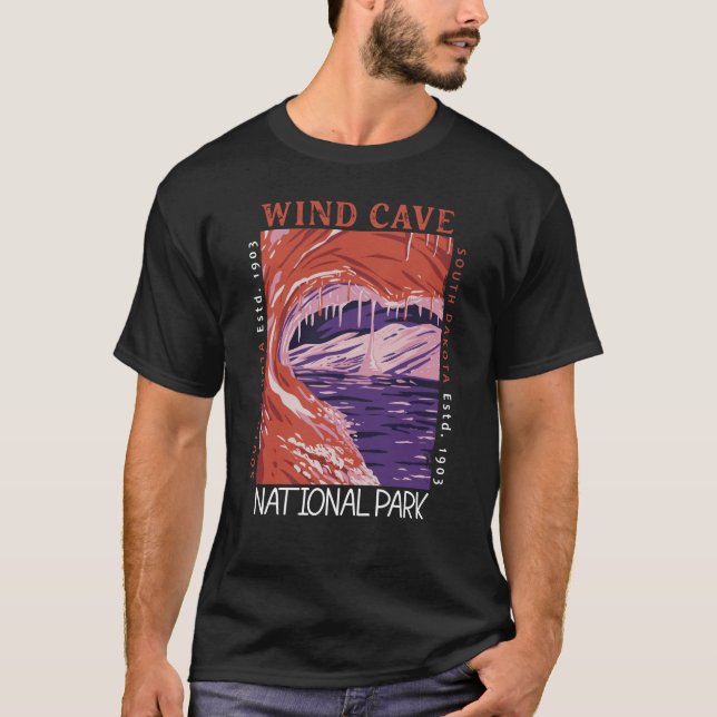 Camiseta Parque nacional Cueva del Viento en Dakota del Sur (Anverso)