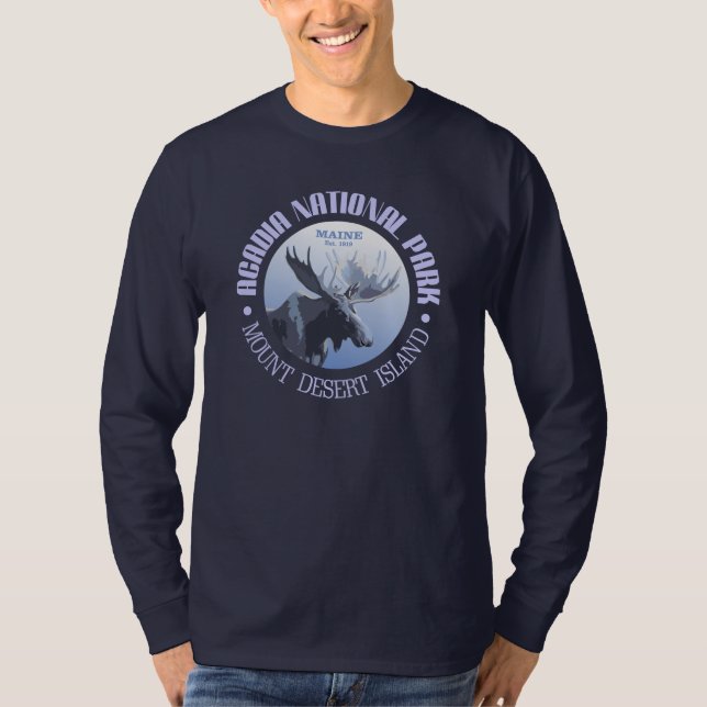Camiseta Parque nacional de Acadia (alce) (Anverso)