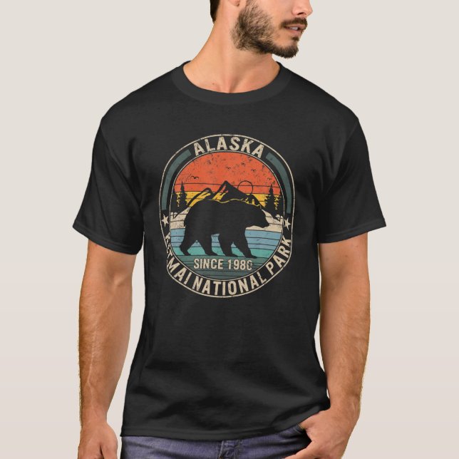 Camiseta Parque nacional de Alaska Katmai: recuerdo del oso (Anverso)