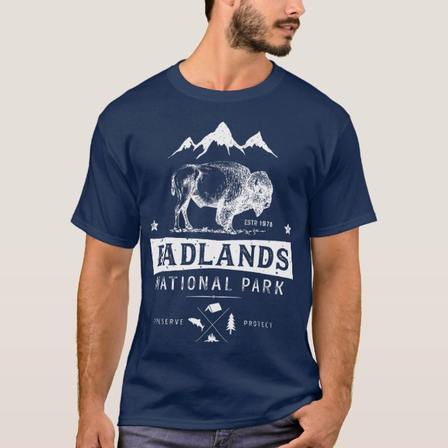 Camiseta Parque nacional de Badlands Bison Bison Sur (Anverso)