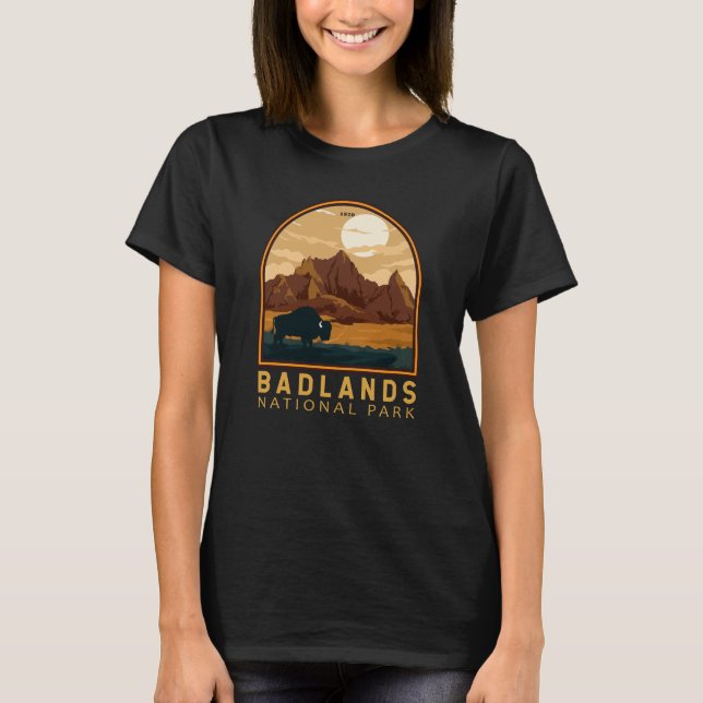 Camiseta Parque nacional de Badlands Emblem (Anverso)