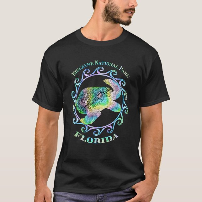 Camiseta Parque nacional de Biscayne Florida Turtle de Vaca (Anverso)