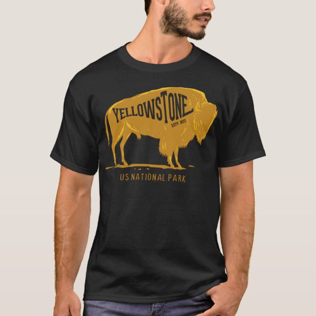 Camiseta Parque nacional de Bison Buffalo Yellowstone (Anverso)