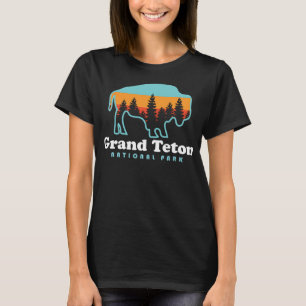 Camiseta Parque nacional de Bison Retro Wyoming