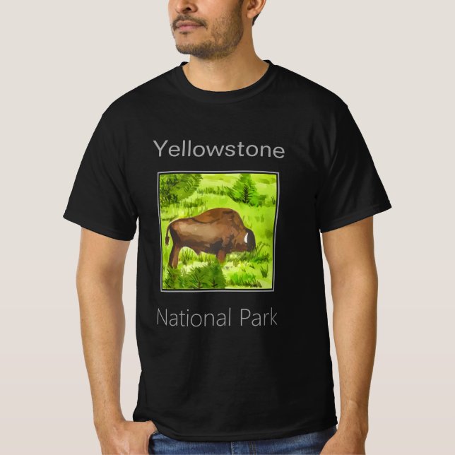 Camiseta Parque nacional de Bison, Yellowstone (Anverso)