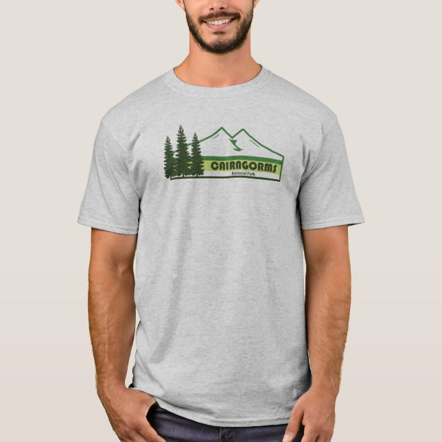 Camiseta Parque nacional de Cairngorms, Escocia, franjas ve (Anverso)