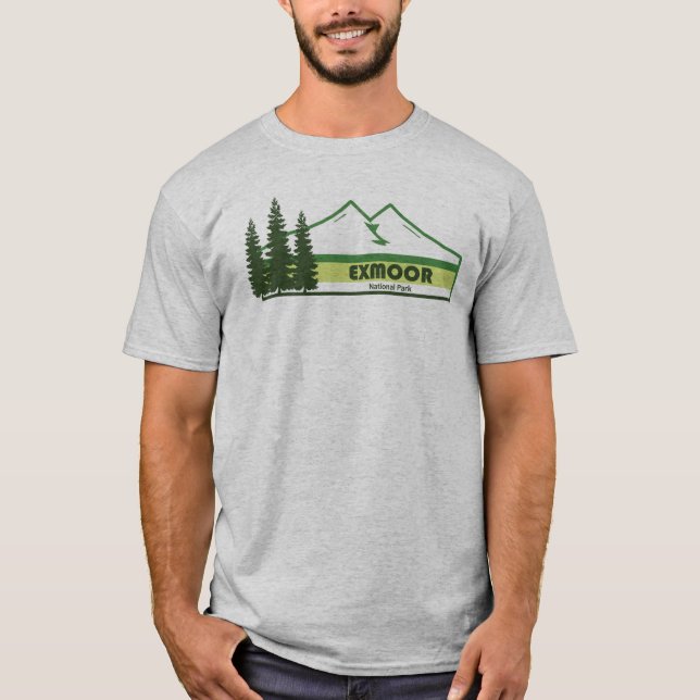Camiseta Parque nacional de exmoción de franjas verdes (Anverso)