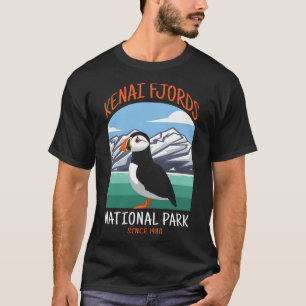 Camiseta Parque nacional de fiordos de Kenia Ave Puffin de 