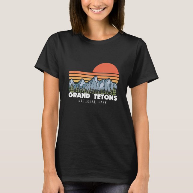 Camiseta Parque nacional de Grand Teton Montaje del recuerd (Anverso)