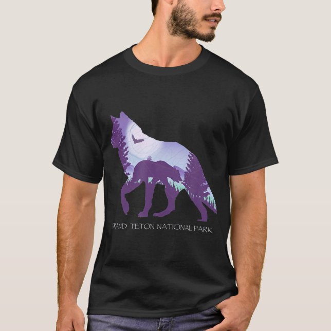 Camiseta Parque nacional de Grand Teton Wyoming Wolf (Anverso)