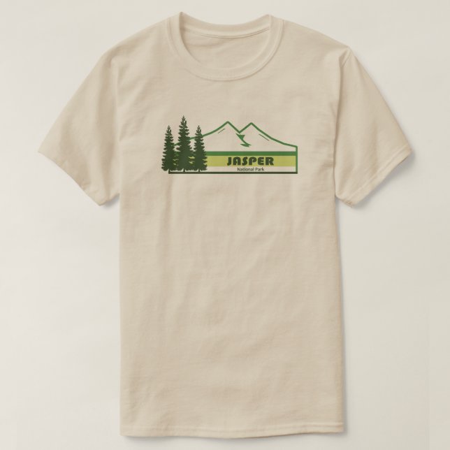 Camiseta Parque nacional de Jasper, franjas verdes (Diseño del anverso)