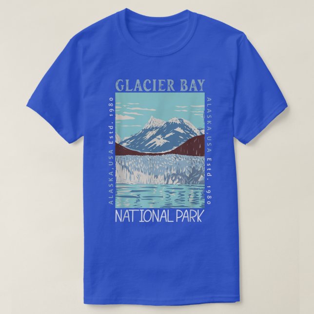 Camiseta Parque nacional de la Bahía del Glaciar Alaska (Diseño del anverso)