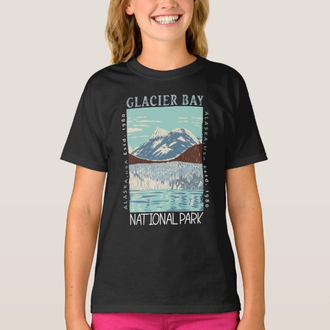Camiseta Parque nacional de la Bahía del Glaciar Alaska (Anverso)