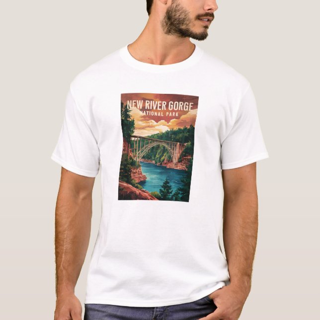Camiseta Parque nacional de la nueva garganta del río (Anverso)