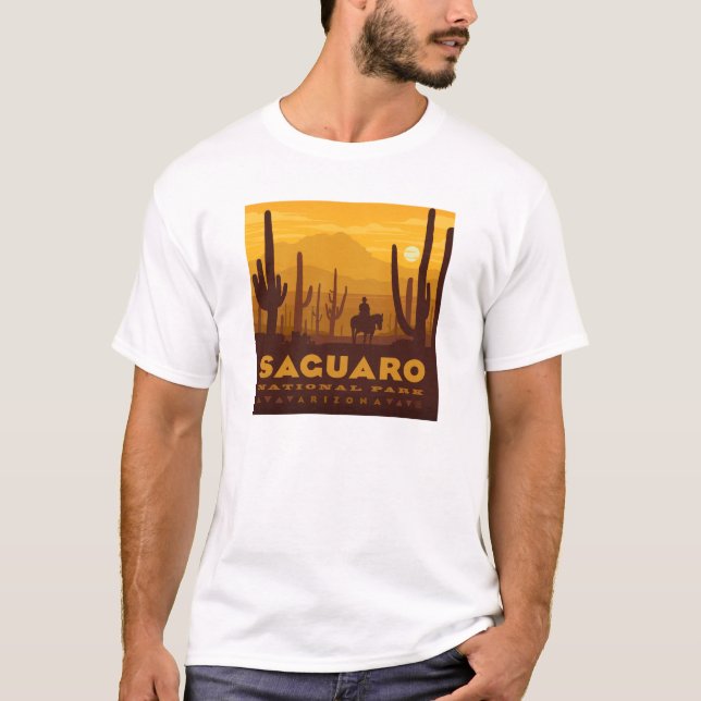 Camiseta Parque nacional de la Plaza Saguaro | Arizona (Anverso)