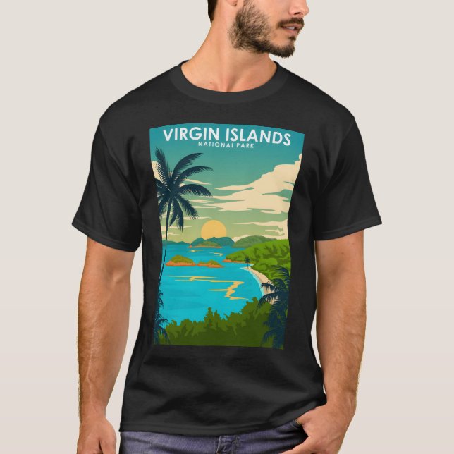 Camiseta Parque nacional de las Islas Vírgenes Poster de Vi (Anverso)